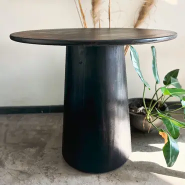 90 cm Mesa Circular Negra
