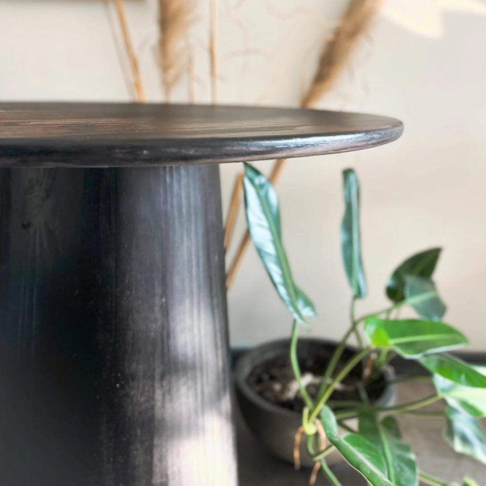 90 cm Mesa Circular Negra - Imagen 2