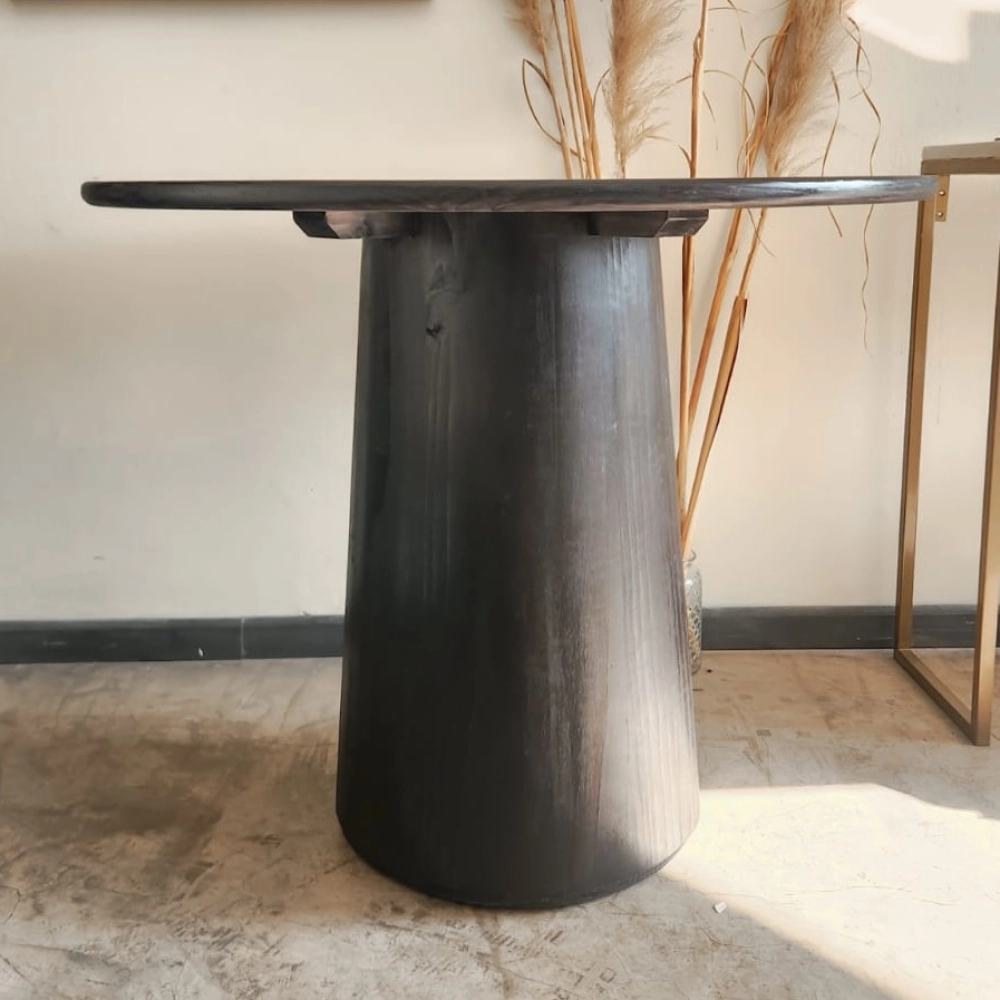90 cm Mesa Circular Negra - Imagen 3